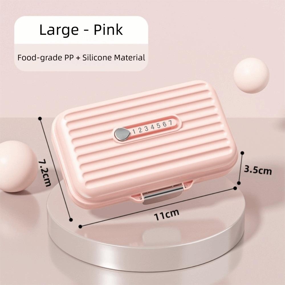 Seal Weekly Pill Box Mini 7 Compartments Vitamin Container New Pill Dispenser Pink Large