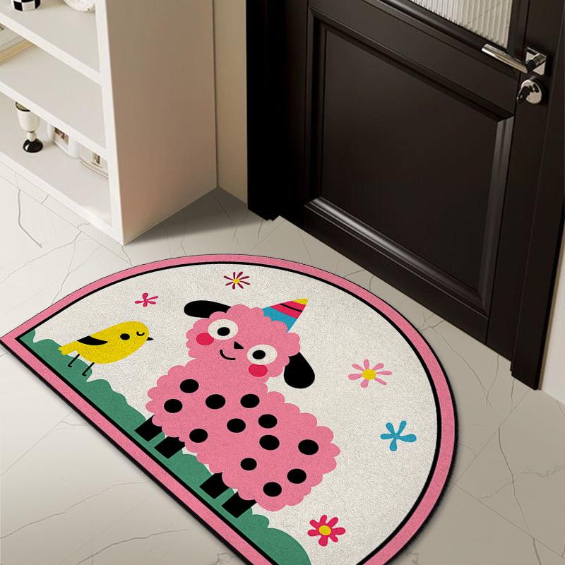 Kreskówkowa jedwabna mata podłogowa na drzwi wejściowe, domowa mata na drzwi wejściowe, mata na brud na drzwi, zewnętrzna odporna na brud, usuwająca kurz, dywan, który można dopasować