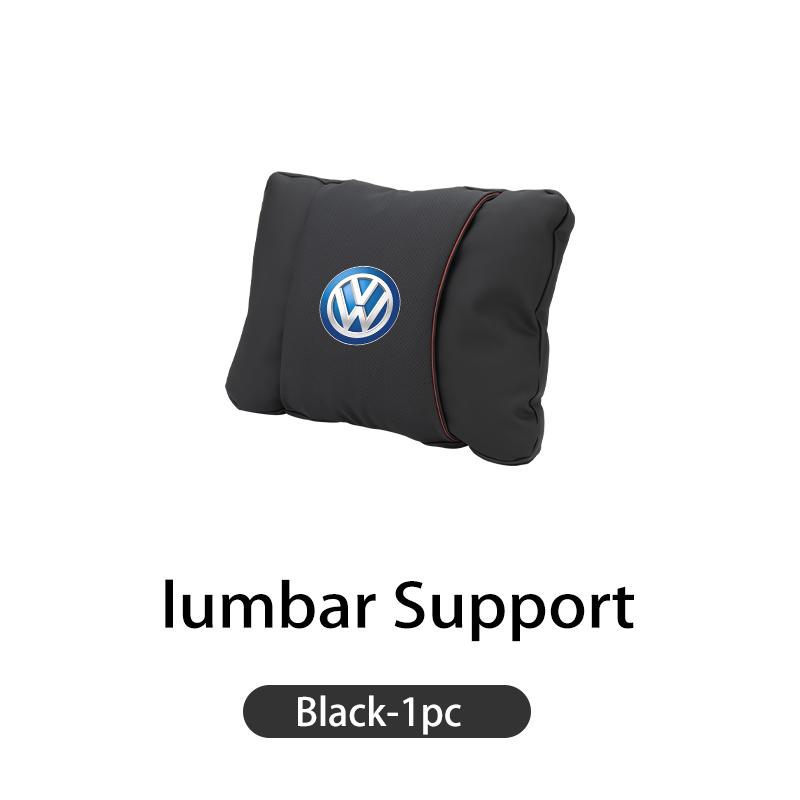 Car Leather Headrest Pillow Neck Lumbar Support Soft Lumbar Cushion Beige For Volkswagen VW Jetta Golf Beetle CC EOS MK2 MK4 MK5 HY3