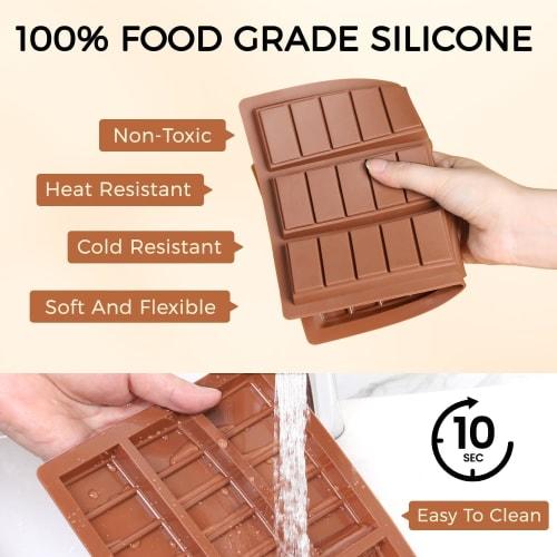 Fimary Chocolate Bar Molds - Non-Stick Silicone Chocolate Molds, Food Grade Dubai Deep Chocolate Bar Molds for Milk Pistachios - Set of 2