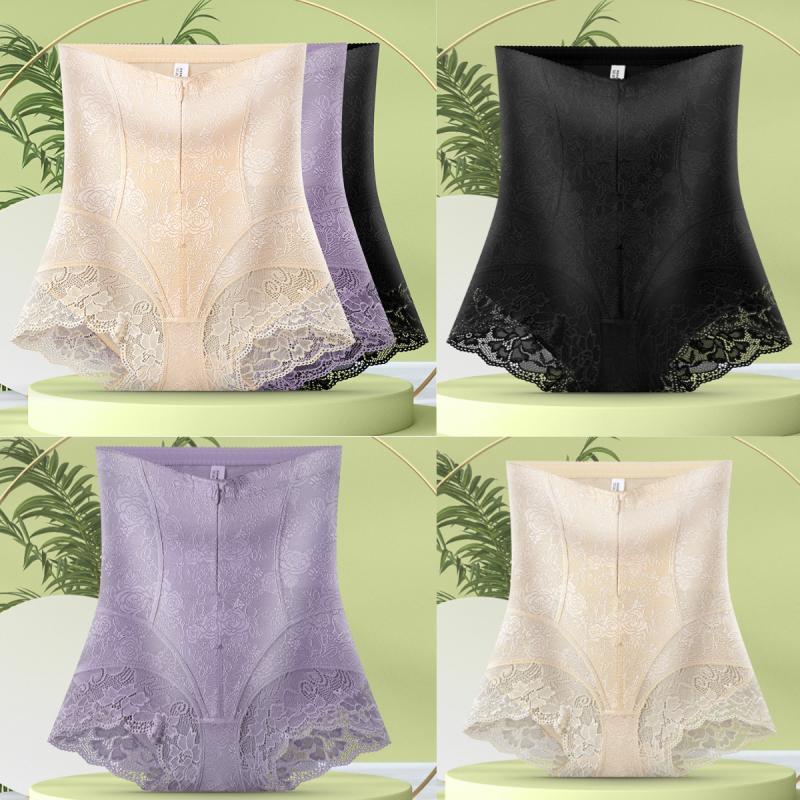 Postpartum Shapewear Underwear For Women Double Layer With High-waist Zip