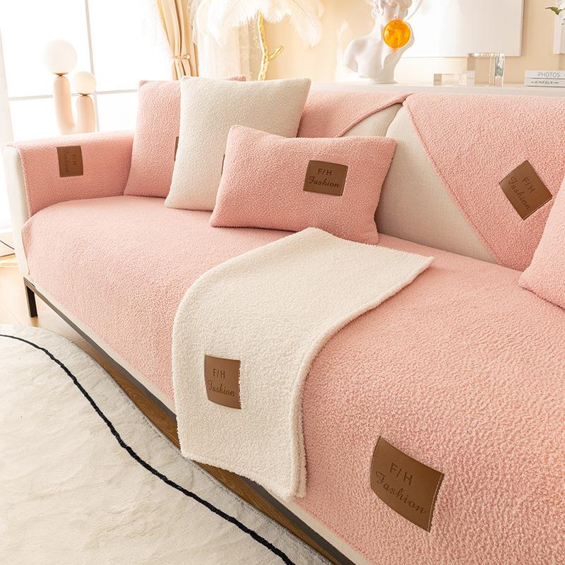 

Plush Winter Sofa Cushion Cover Four Seasons Universal Non-Slip Soft Towel Cushion for Cozy Home Decor 70*70
