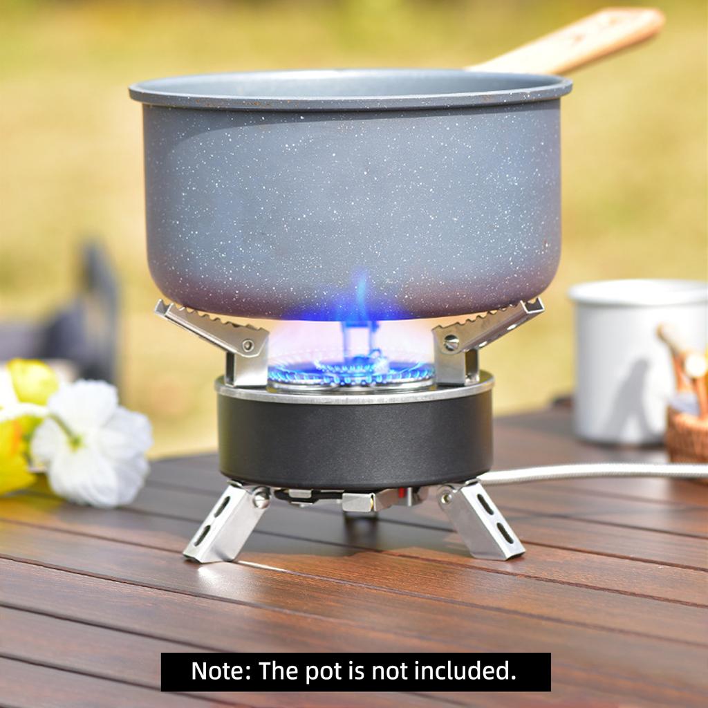 6800W Camping Gas Stove Folding 3 Burners Piezo Ignition Backpacking Stove Outdoor Cooking Stove Furnace for Camping Hiking