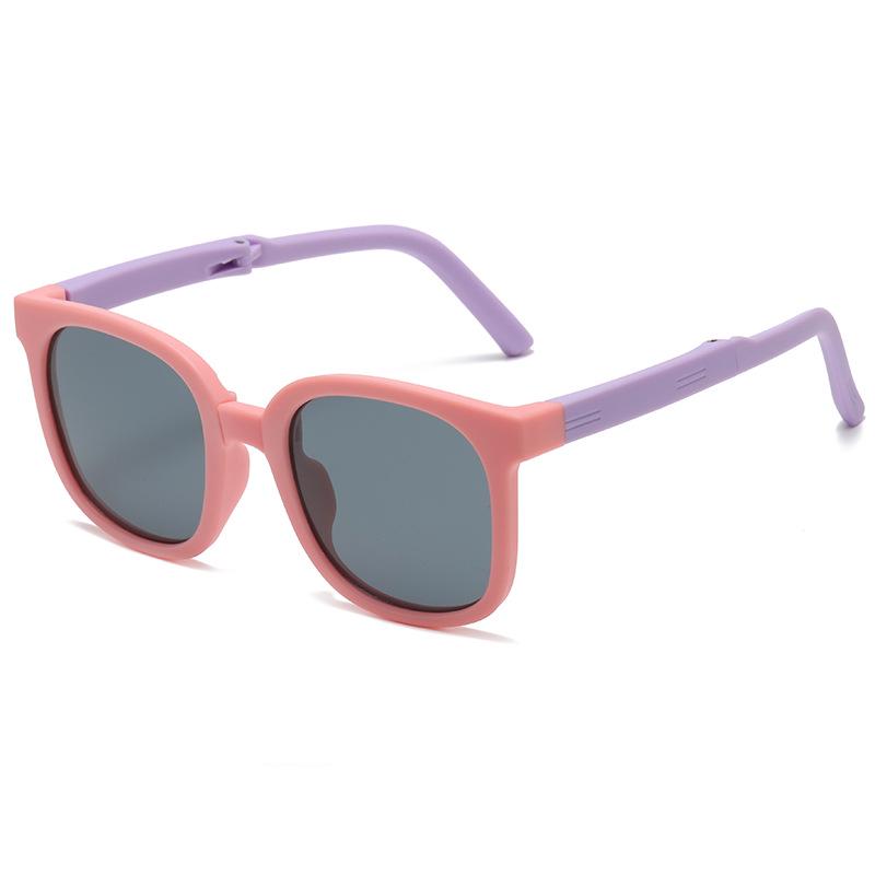 Silicone Polarized UV Protection Folding Square Sunglasses for Kids