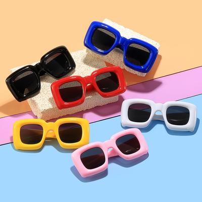 Retro Square Frame Sunglasses For Boys Girls Kids Bubble Square Glasses Candy Color Goggle Sun Glasses Children Eyewear