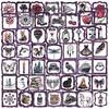 50 Transparent Ins Purple Picture Frame Sticker Pack Waterproof Transparent PET Manual Material Decorative Guitar Notebook