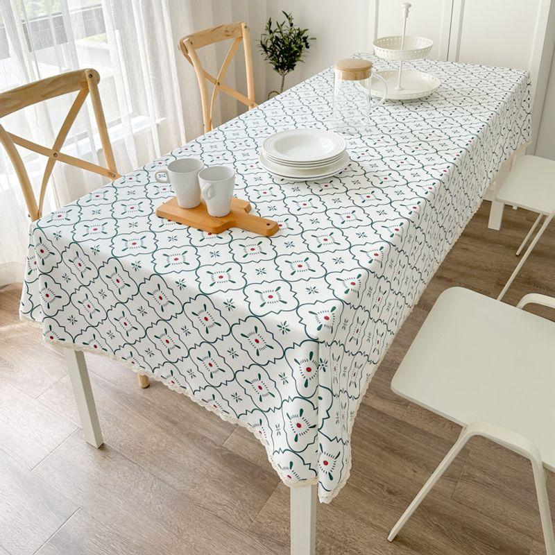 

Disposable Waterproof Oil-Proof Minimalist Modern Dining Table Fabric Rectangular Coffee Table Table Fabric Environmental-Friendly Oil-Proof Ins Green floral(Oil-proof Waterproof) 60*60cm