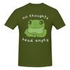 Piece No Thoughts Head Empty Graphic  Cotton TShirt Funny Frog Meme Tees Tops For Unisex