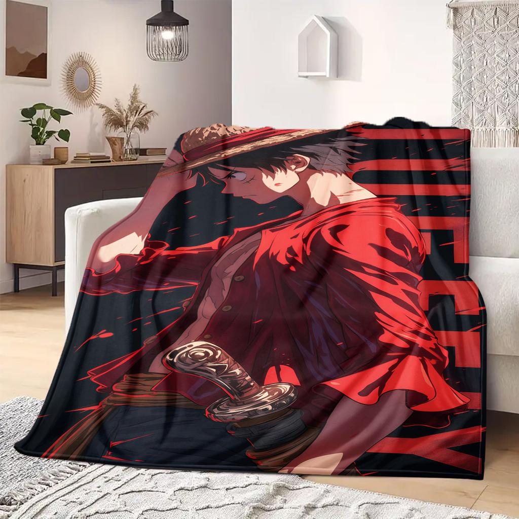 Luffy D Print Blanket Warm Comfortable Flannel Blanket Suitable for Bedrooms,Sofas, Beds,Chairs,Travel -QIAO46
