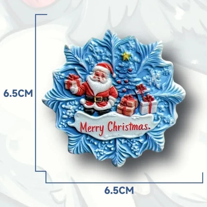 Christmas Gifts Santa Claus Fridge Magnets Home Decoration Snowman Moose Elk Fridge Stickers Children Presents