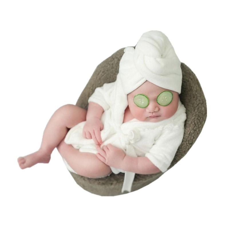 Accessori per Fotografia Neonato Accappatoio per Bambino Vestiti Asciugamano da Bagno Vestito Carino Accappatoio Costume Creativo per Posa Bambino per 0-3 Mesi