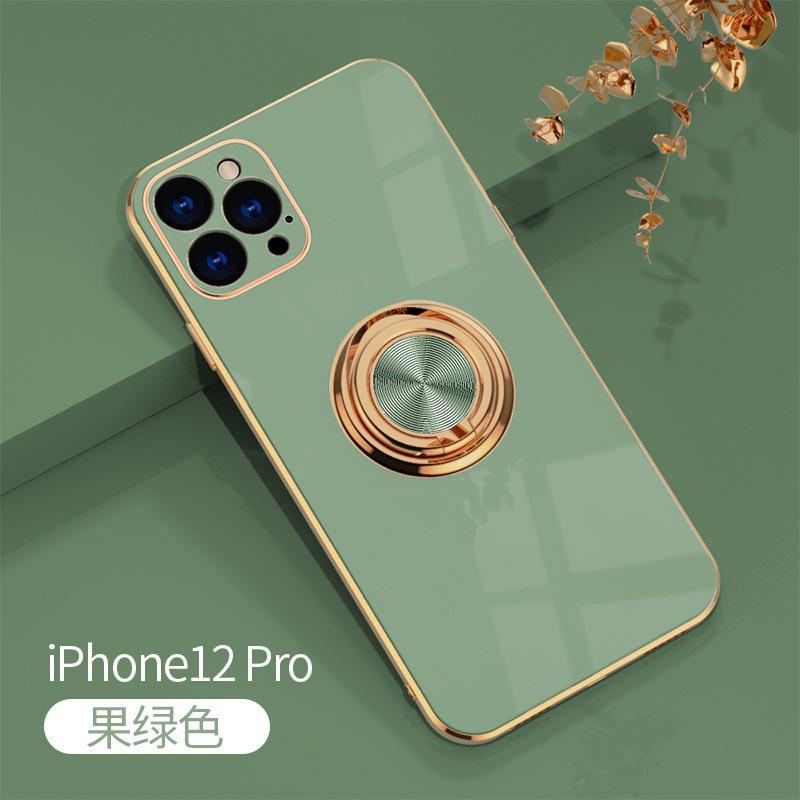 Suitable for iphone17 mobile phone case 16pro electroplated ring protective case 13/14 car magnetic case XR/XS