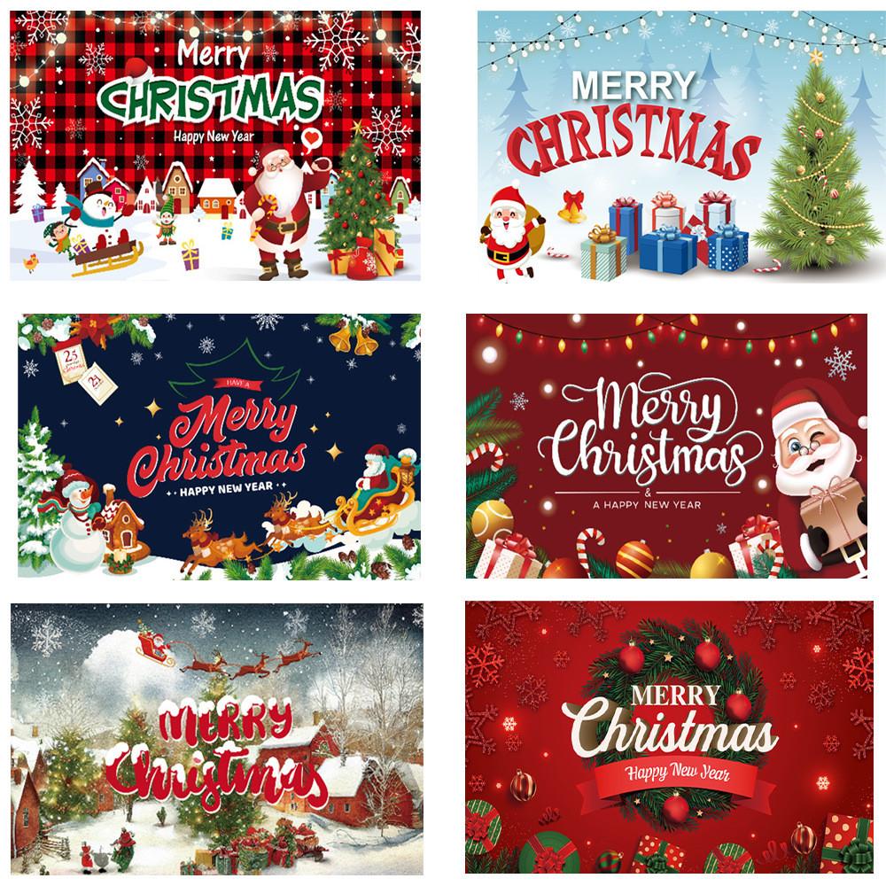 Christmas Background Banner Polyester Festival Party Decor For Holiday Event