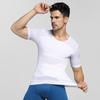 Men's Slimming Body Shaper: Tummy Control Waist Trainer, Invisible Chest Binder, Short Sleeve, Lightweight Summer.