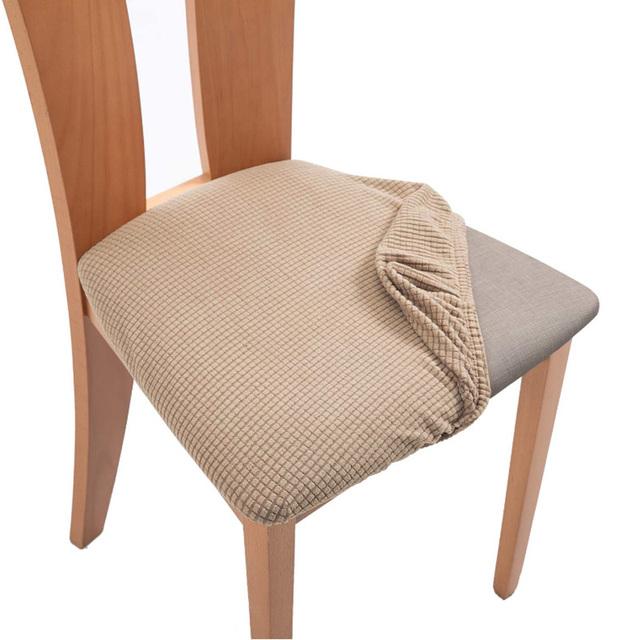 Waterproof Chair Cover Polar Fleece Stretch Cushion Dining Chair Cover Case Easy Install Furniture Protector 1 Pcs Home Decor