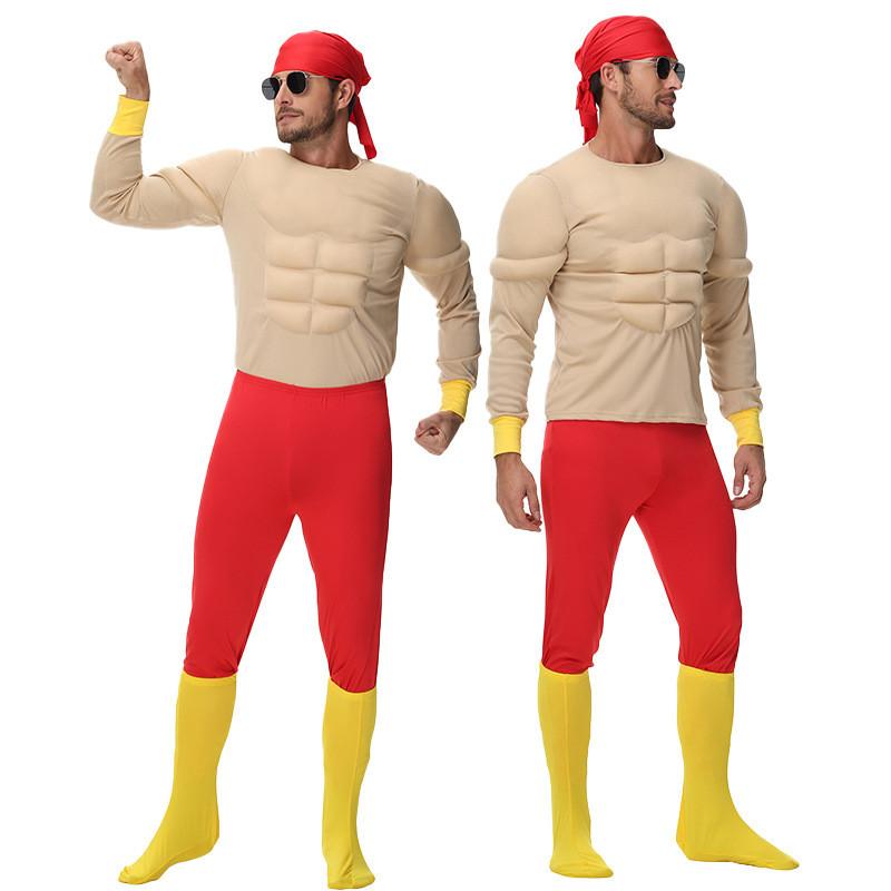 Halloween Party Outfit With Polyester Material Funny Muscle Suit For Cosplay Event