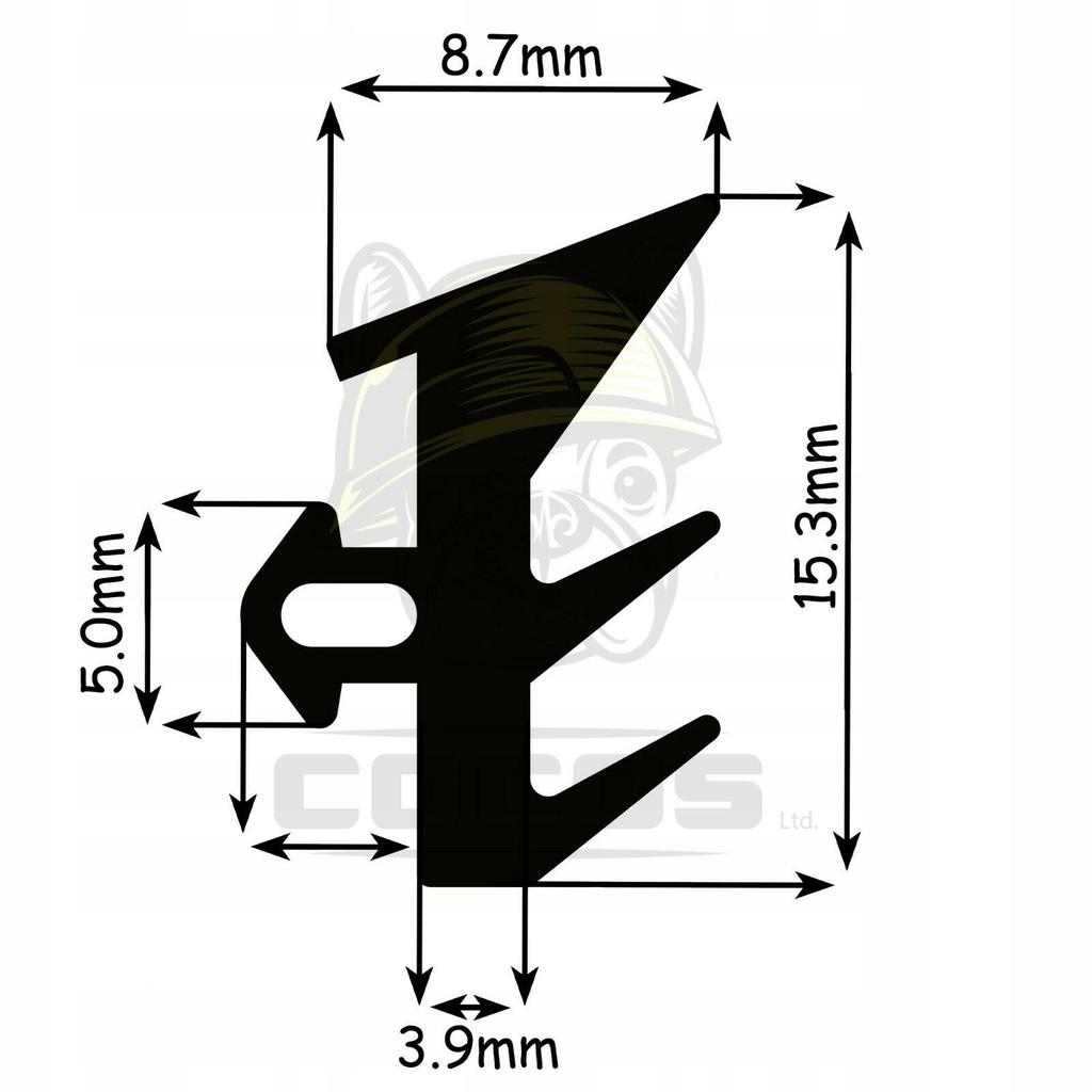 Seal for PVC windows S-229 BLACK 1m