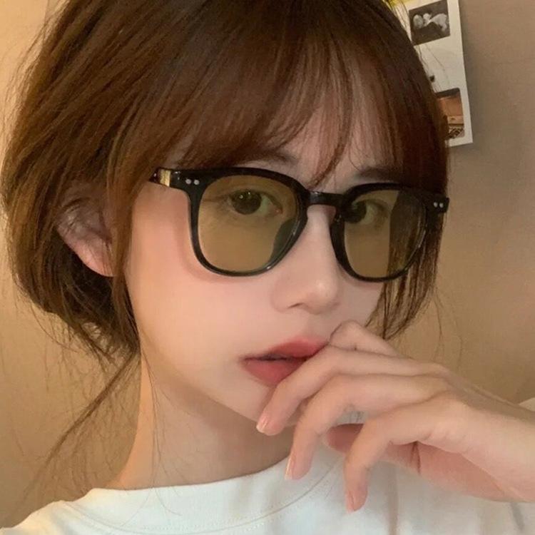 Rice nail square sunglasses new sunglasses UV protection plain Internet celebrity concave sunglasses