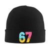 67 Meme Six Seven Ice Cream Drip Bonnet Hats  Beanie Hats Spring Graphic Knitting Hat Vintage Men Women Unisex Hippie Warm Cap