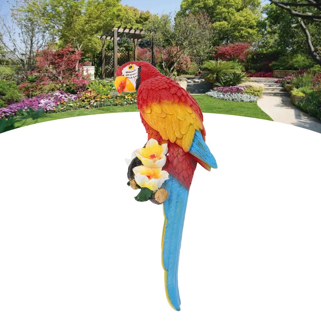 Skulptur Harz Vogel Figur Halbes Gesicht Hängende Skulptur für Wand Baum Wohnzimmer Balkon Garten