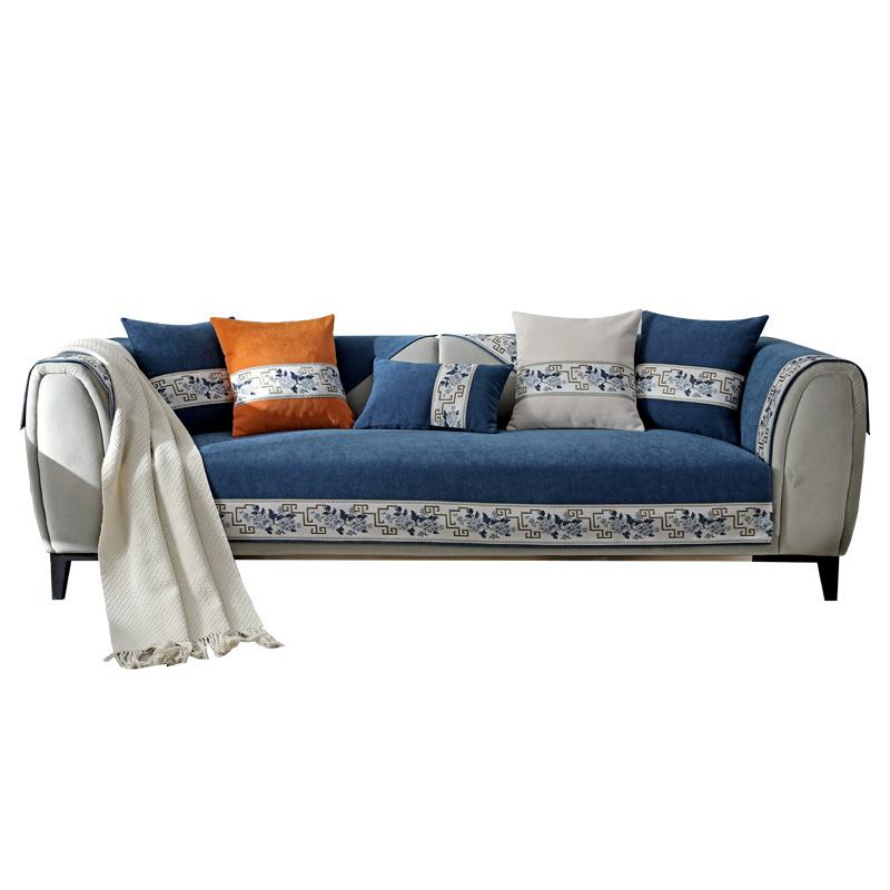 Kanepe Minderi Dört Mevsim Evrensel Kaymaz Minder Şönil Yeni Çin Modern Yüksek Dereceli Masif Ahşap Kanepe Kılıfı Arka Havlu