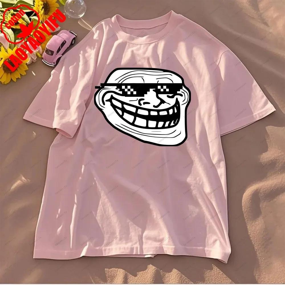 Rage Comic Trollfac Printed T Shirts Funny T Shirt  AnimeCotton Tees Fit Sweatshirt for Daily Wear High Quality Cotton Tops