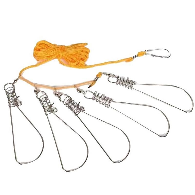 3.5 Meters Fishing Rope Stainless Steel River Fish Lock Buckle Outdoor Sport Fishing Tackle Lanyard Carp Fishing Accessories