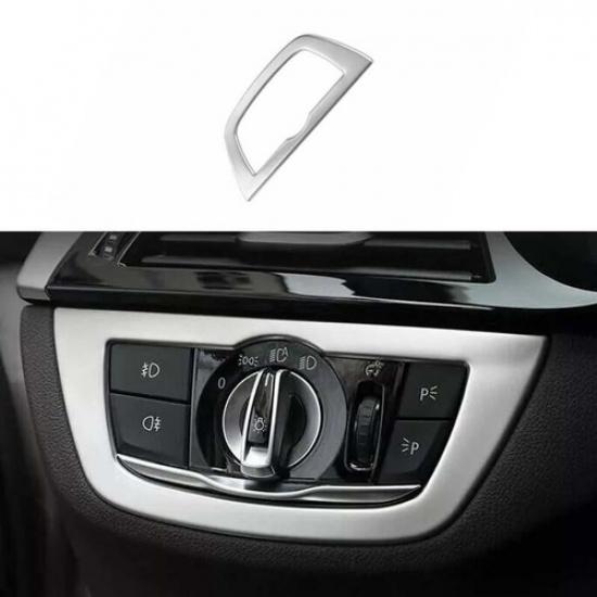 Car Headlight Switch Control Cover Trim Titanium Silver For BMW 5 Series 2018-22