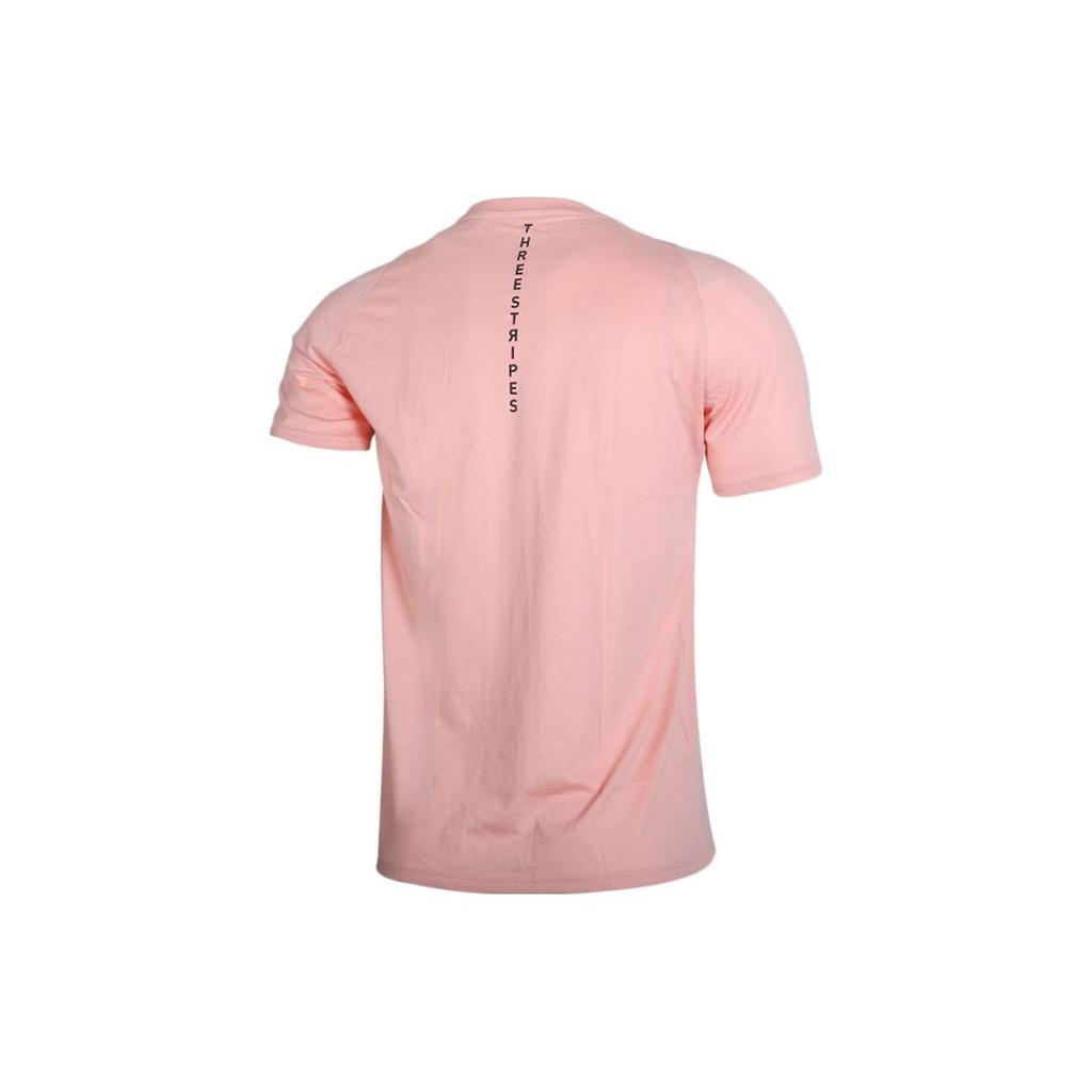Adidas Letter Logo Printed Round Neck Pullover Short Sleeve T-Shirt Men T-Shirts Pink DU2368