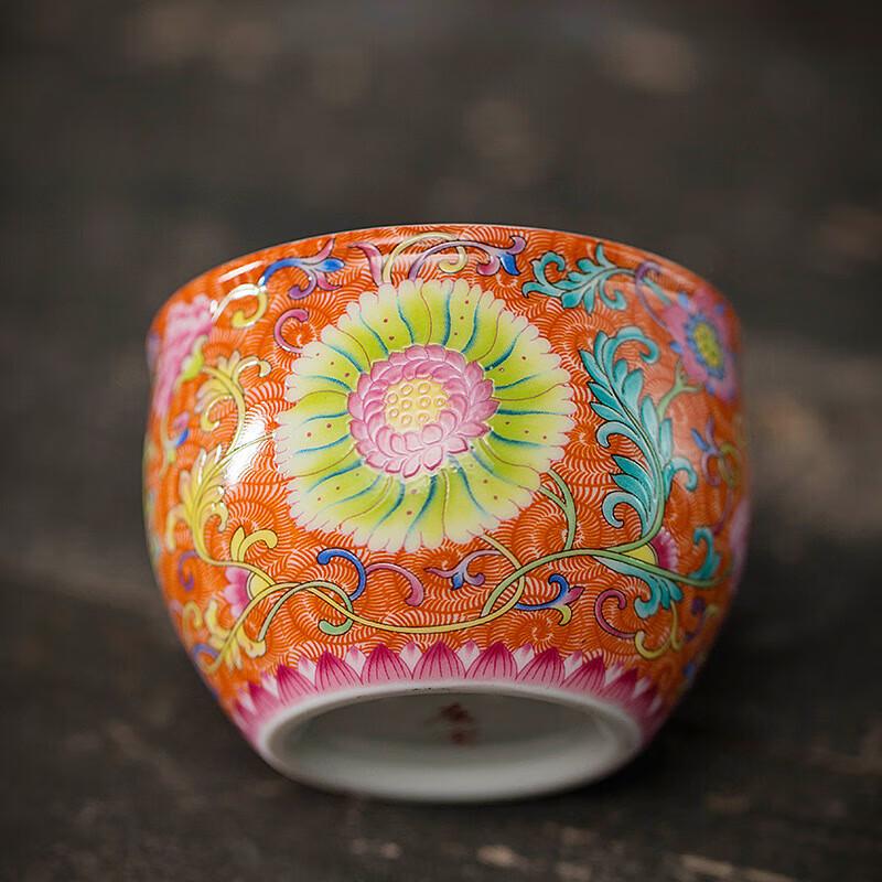 Cha Xun Phoenix Tail Enamel Gilded Silver Teacup Set