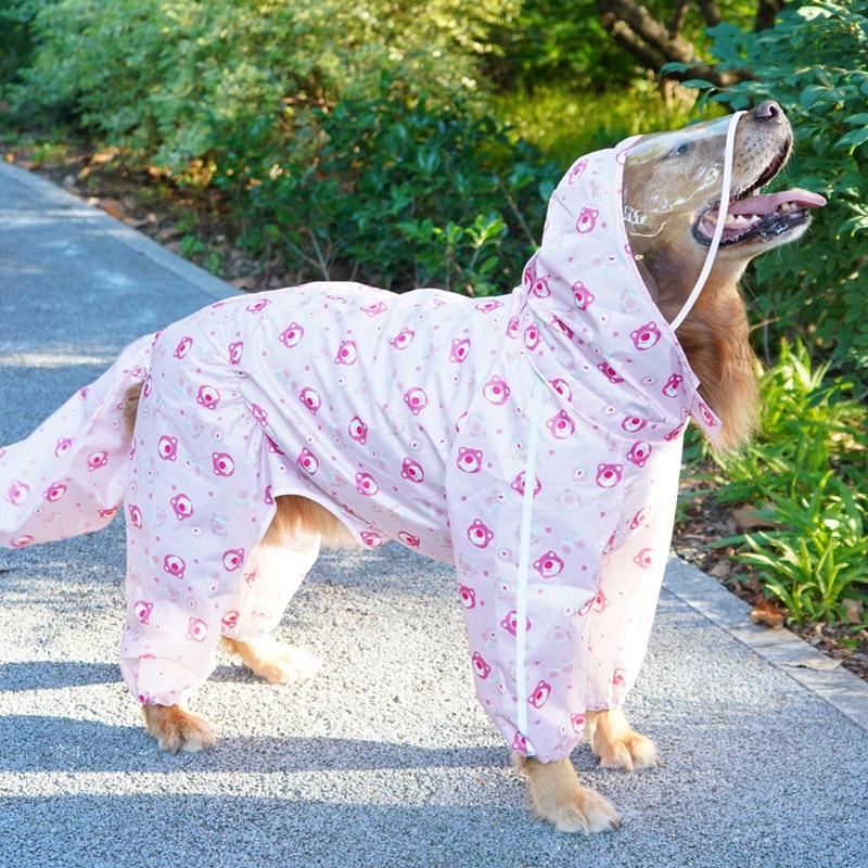 Dog Raincoat Thin style Raincoat Full Coverage Four-Legged Walking Pet Clothes Golden Retriever Labrador Large Dog Raincoat