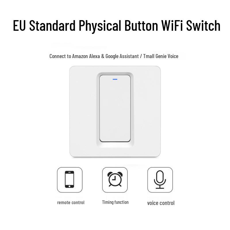 

Tuya WiFi Smart Button Switch - Compatible with Alexa, Mobile Control, EU/UK/National Standard