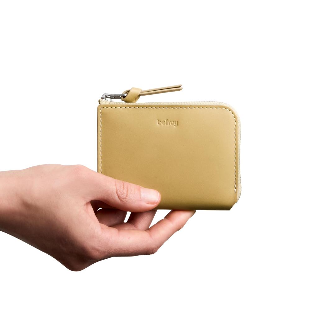 Bellroy L-Pocket Compact Zipper Wallet with Card Pockets, Coin Purse, and Key Storage - Mustard