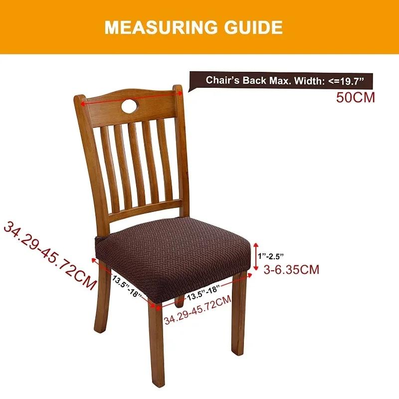 Jacquard Stuhlhussen für Esszimmer Stretch Abnehmbare Sitzbezüge Schmutzabweisend Einfarbig Stuhlüberwürfe Möbelschutz