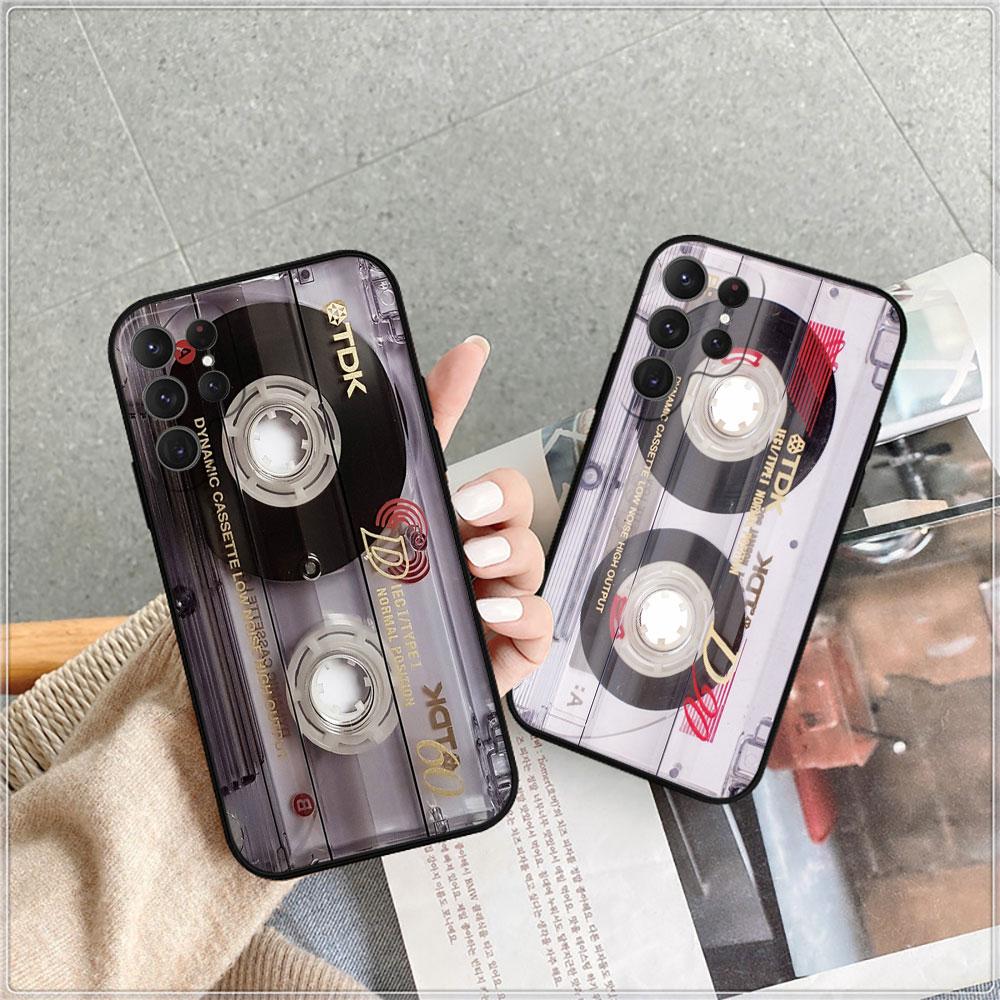 Magnetic Radio tape Cassette Phone Case For Samsung Galaxy S24 Case S22 S21 S20 S23 Ultra Fe S10 S9 S8 Plus 4G 5G Silicone Cover