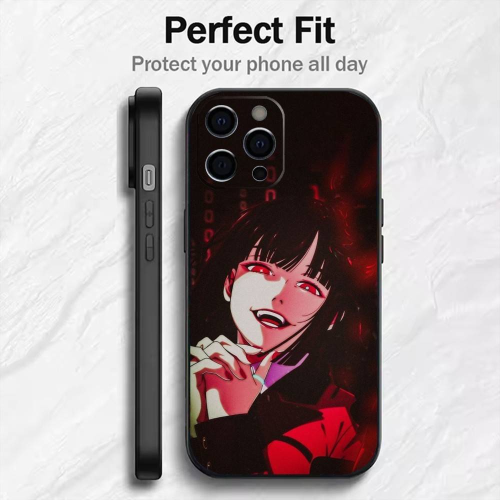 K-Kakegurui Y-Yumeko  Phone Case For iPhone17,16,15,14,13,12 Plus,Max Soft Silicone Black Cover