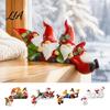 Unique Creative Holiday Gifts Christmas Table Edge Sitter Figurine, Tug of War Hanging Character Decor, Snowman Handcrafted Seasonal Desk Decor Gnome