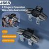 JS65 Gatilho de Jogo para Celular Seis Dedos Manípulo Controlador Mira Tiro L1 R1 Botão Tecla Gamepad Joystick para IOS Android PUBG