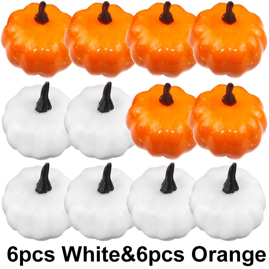 12pcs 5.5cm Simulated Mini Pumpkin Ornaments Halloween Styles Desktop Decoration Creative DIY Painting Pumpkin Photography Props