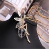 Elegant Fashion Women Crystal Fairy Angel Wing Pendant Long Chain Necklace Gift