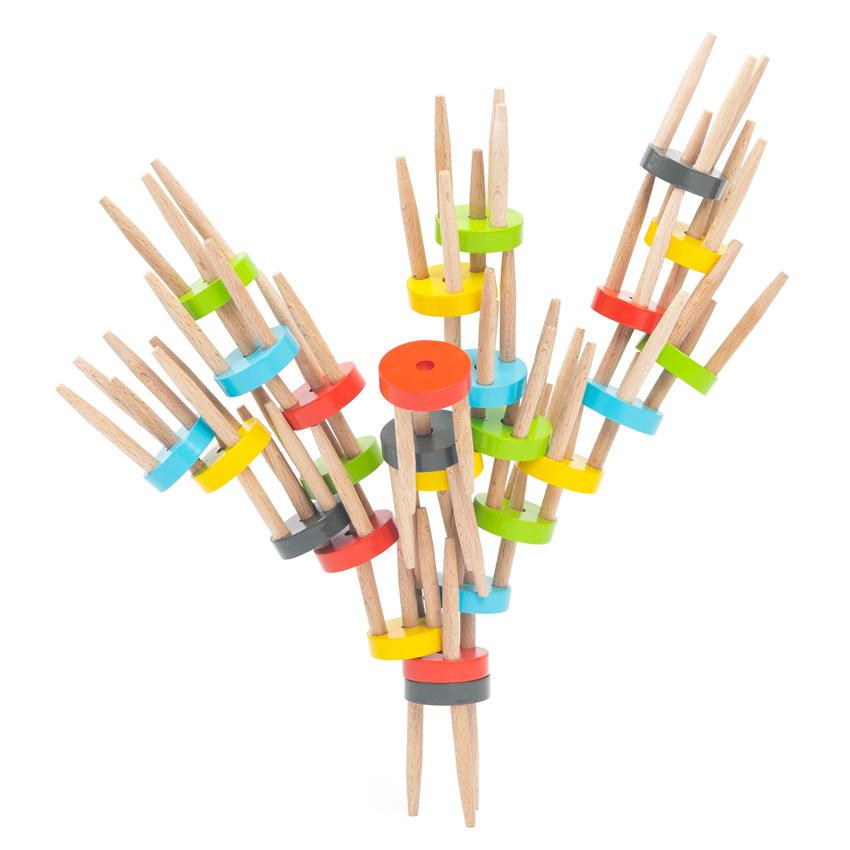 New Stacked Stool Children's Educational Wooden Balance Toy Stool Stacked High Stacked Le Building Block