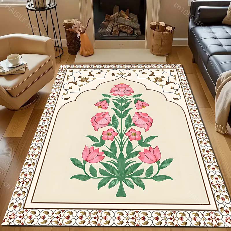 Colorful Islamic Style Pattern Carpet for Living Room Bedroom Sofa Doormat Decor Sofa Table Area Rug Non-slip Floor Mat for Gift