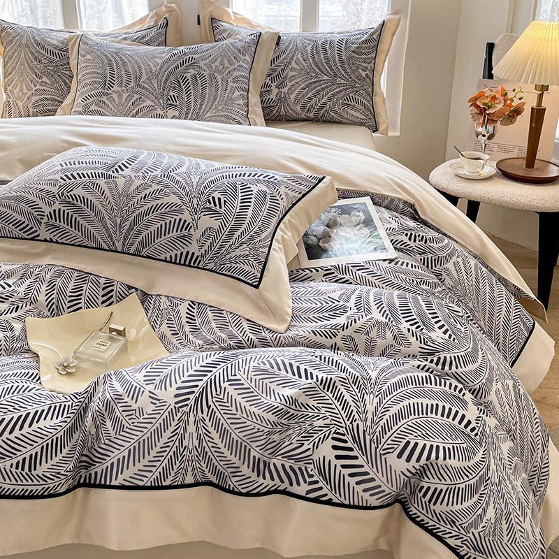 Class A Maternal And Infant Grade 100 Pcs Xinjiang Cotton Digital Printing 4Pcs Set Cotton Pure Cotton Splicing Tencel Cotton Bed Sheet Mattress