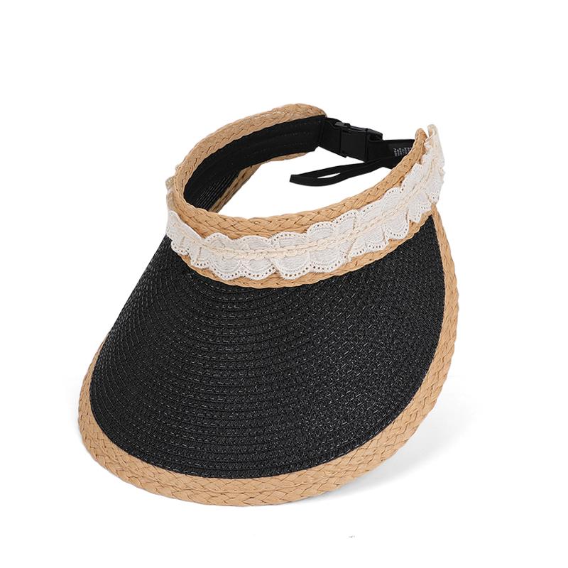 Summer Empty Top Straw Hat Korean Version Sunscreen Sun Hat Beach Vacation Beach Big brimmed Sunshade Hat Female