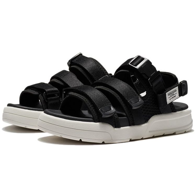 Li Ning Coca Outdoor Sports Sandals Women Sandals Black White AGUS004-3