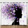 Portrait Painting Art Style 3D Digital Printing High Density Blackout Curtain