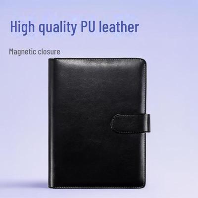 A5/B5 Leather Magnetic Buckle Loose-Leaf Notebook Set with Customizable Logo