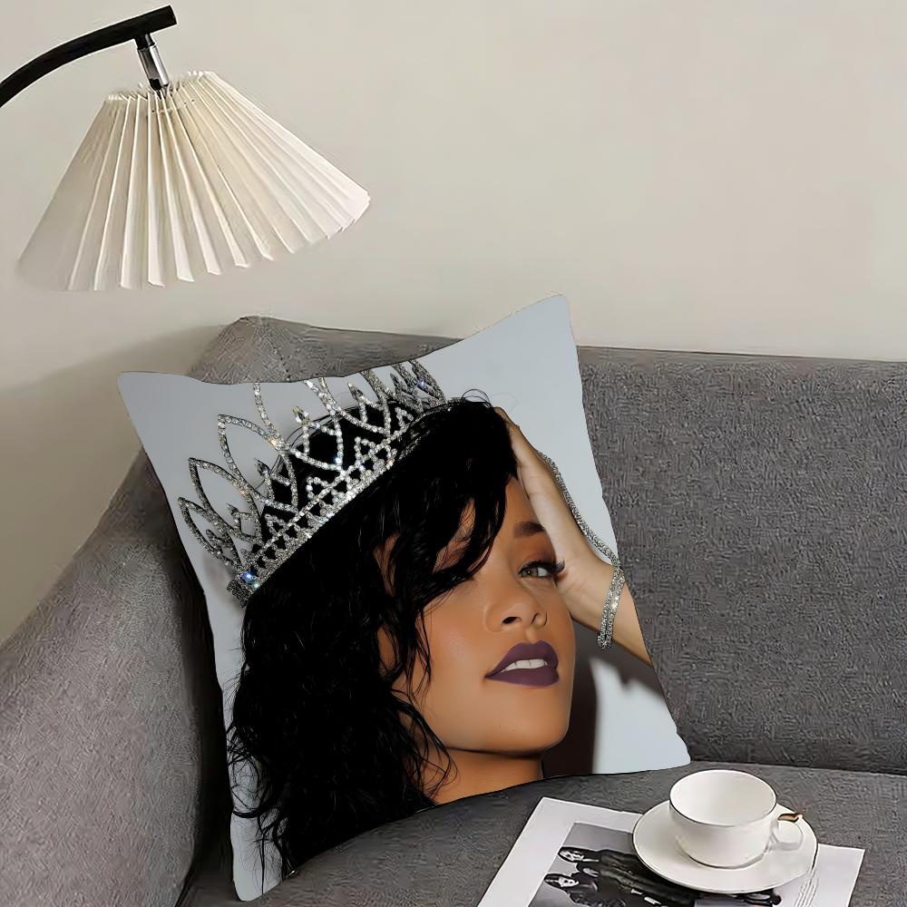 R-Rihanna Famous Cushion Cover Pillowcase Ultra Soft Skin Friendly Fabric Cloud Like Comfort & Concealed Zipper