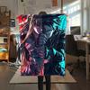 1PC Sword Art Online Print Flannel Blanket, High quality Comfortable for All Seasons, Home Decor, Warmth and Comfort, Perfect for Christmas Gifts