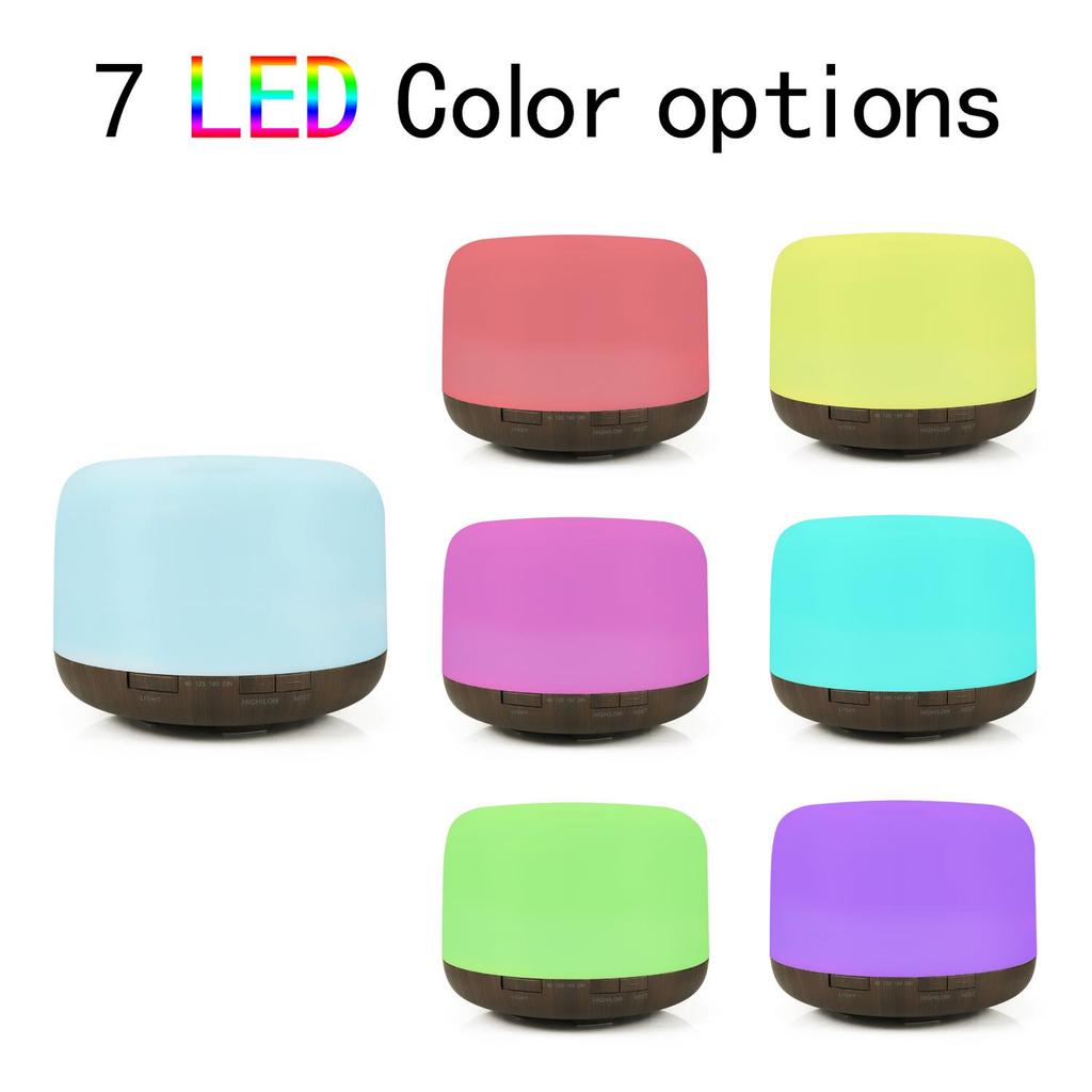 500ML Creative Muji-Style Aroma Diffuser: Indoor Humidifier & Seven-Color Night Light